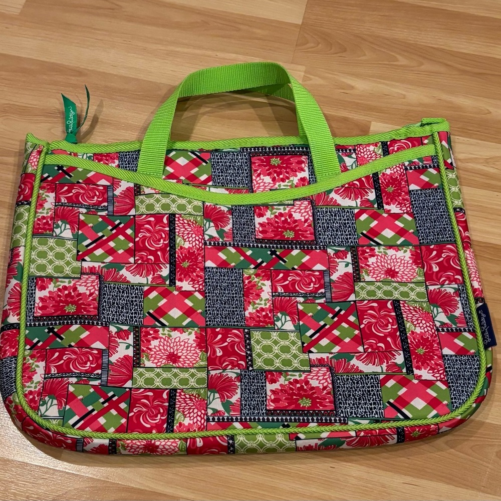 Lilly Pulitzer‎ Patchwork Laptop Bag with Green Accents